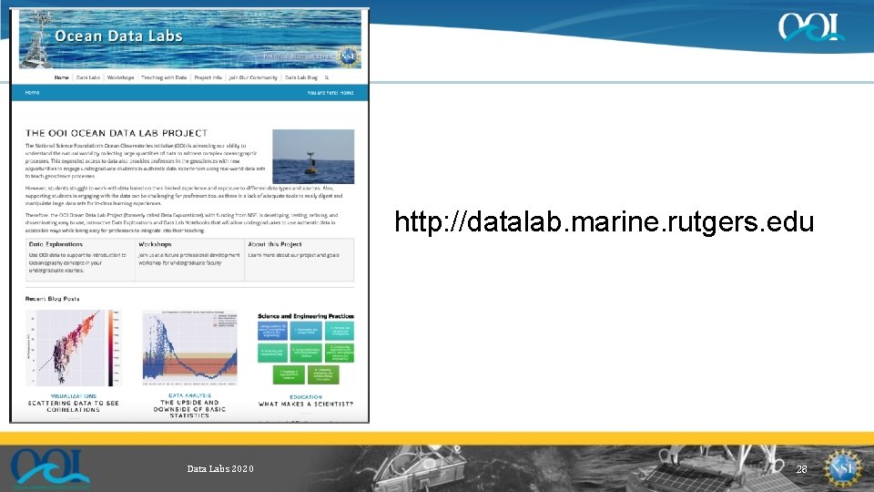 http: //datalab. marine. rutgers. edu Data Labs 2020 28 