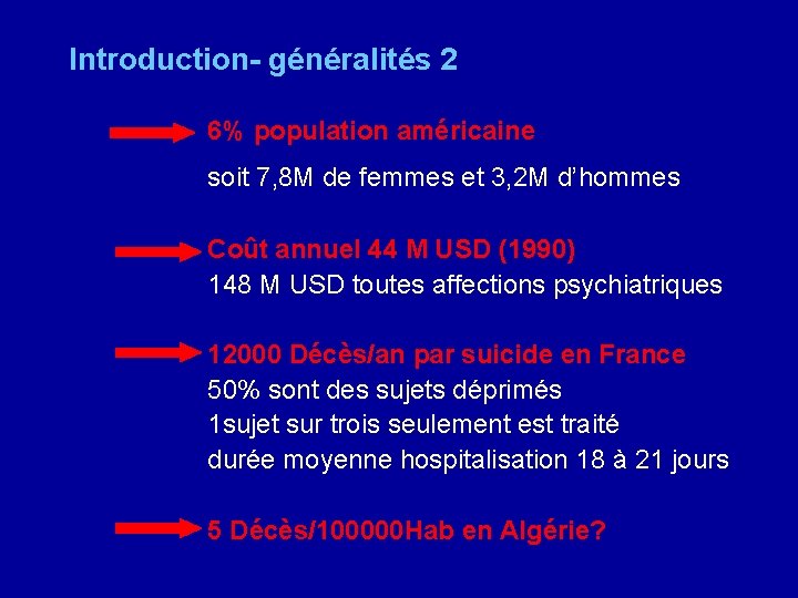 Introduction- généralités 2 6% population américaine soit 7, 8 M de femmes et 3,