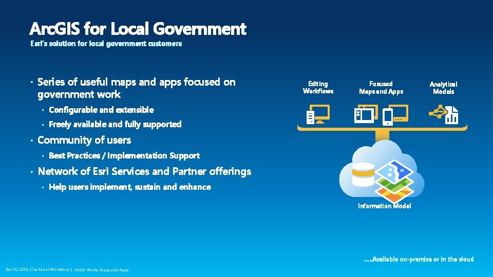Arc. GIS for Local Government Esri’s solution for local government customers • • Series