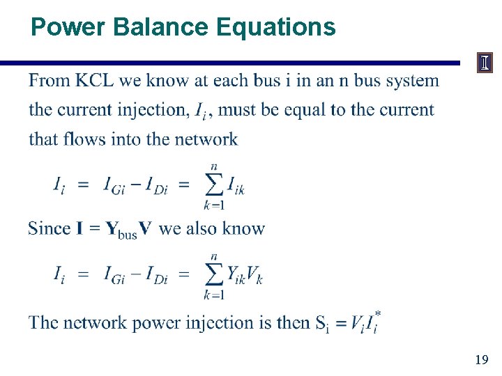 Power Balance Equations 19 