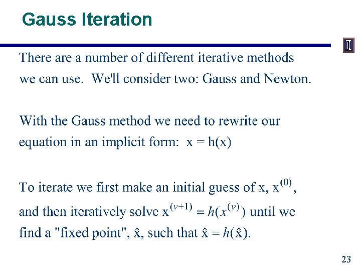 Gauss Iteration 23 