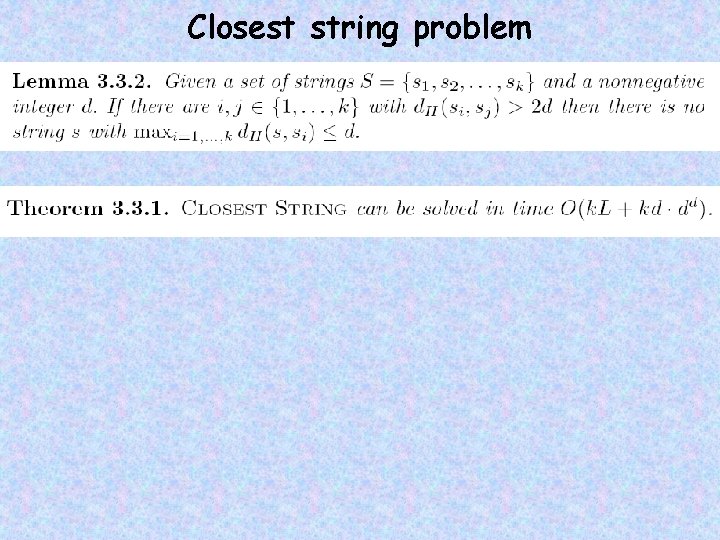 Closest string problem 