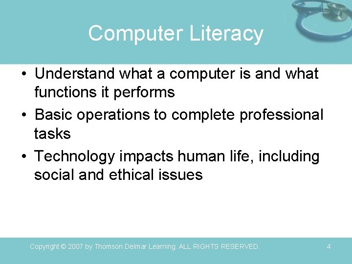 Computer Literacy • Understand what a computer is and what functions it performs •