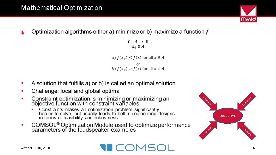 Mathematical Optimization § t 1 C on in st ra ra st in on