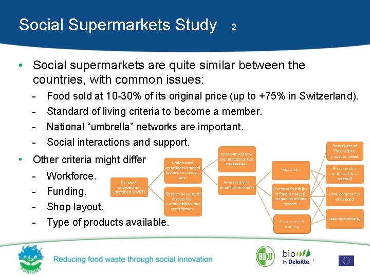 Social Supermarkets Study 2 • Social supermarkets are quite similar between the countries, with