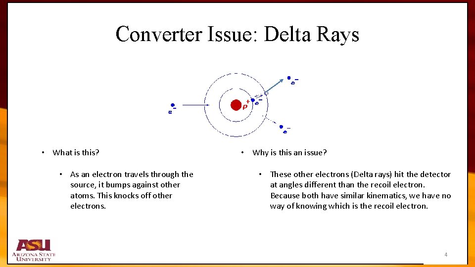 Converter Issue: Delta Rays • What is this? • As an electron travels through