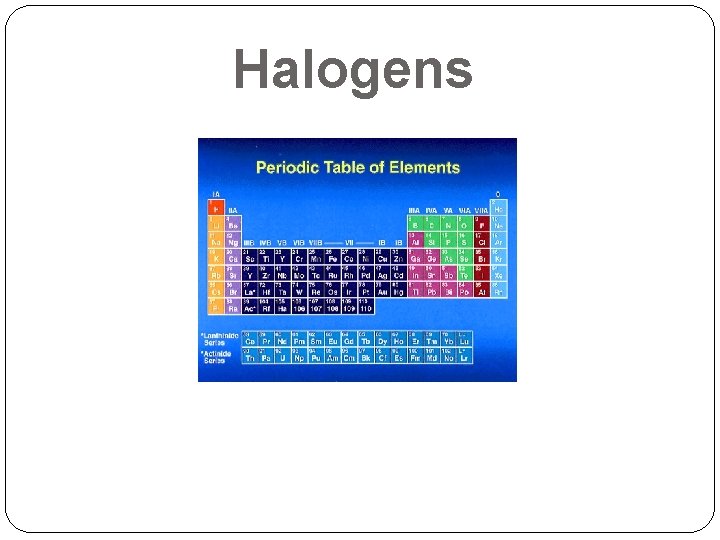 Halogens Halogens