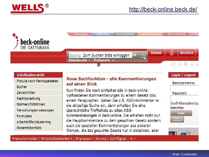 http: //beck-online. beck. de/ Wells Confidential 