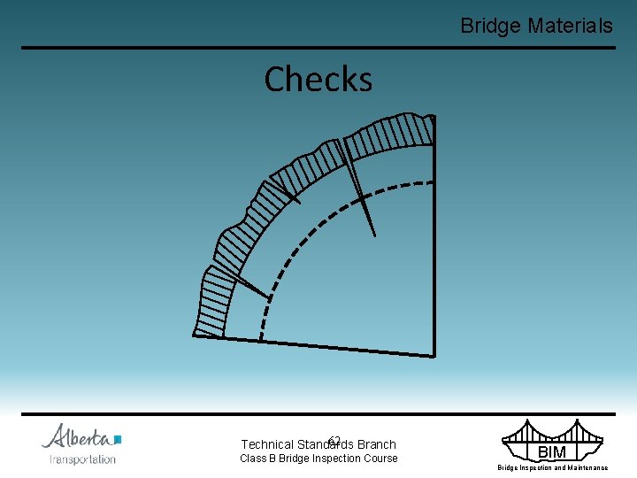 Bridge Materials Checks 62 Branch Technical Standards Class B Bridge Inspection Course BIM Bridge