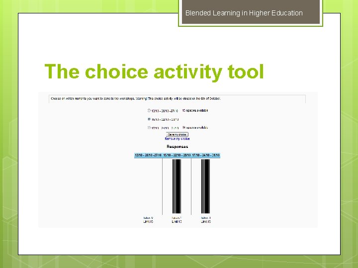 Blended Learning in Higher Education The choice activity tool 