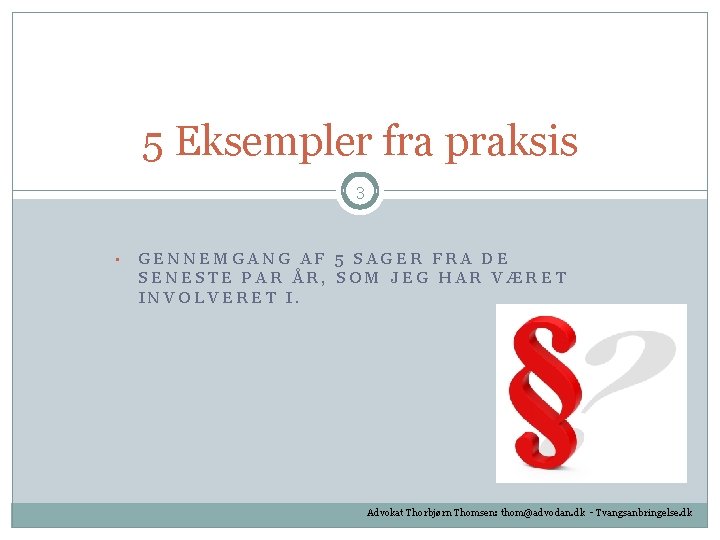 5 Eksempler fra praksis 3 • GENNEMGANG AF 5 SAGER FRA DE SENESTE PAR