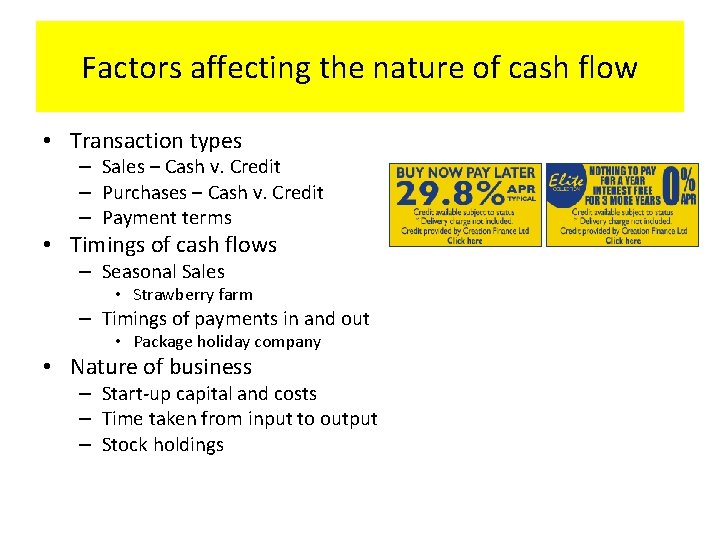 Gallery Detail: Using Cash Flow Forecasting Lesson Objectives The Nature