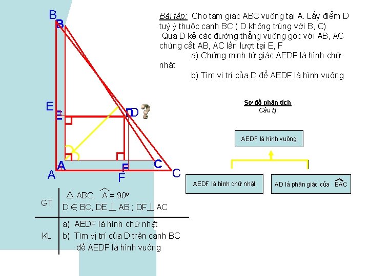 B B E Bài tập: Cho tam giác ABC vuông tại A. Lấy điểm