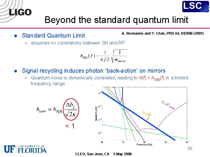 Beyond the standard quantum limit l Standard Quantum Limit A. Buonanno and Y. Chen,