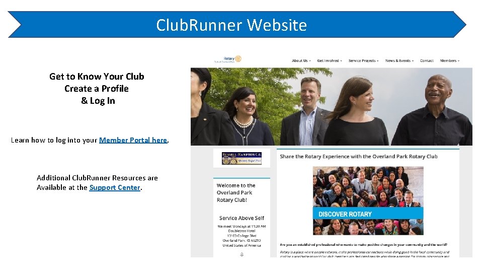 Club. Runner Website Get to Know Your Club Create a Profile & Log In