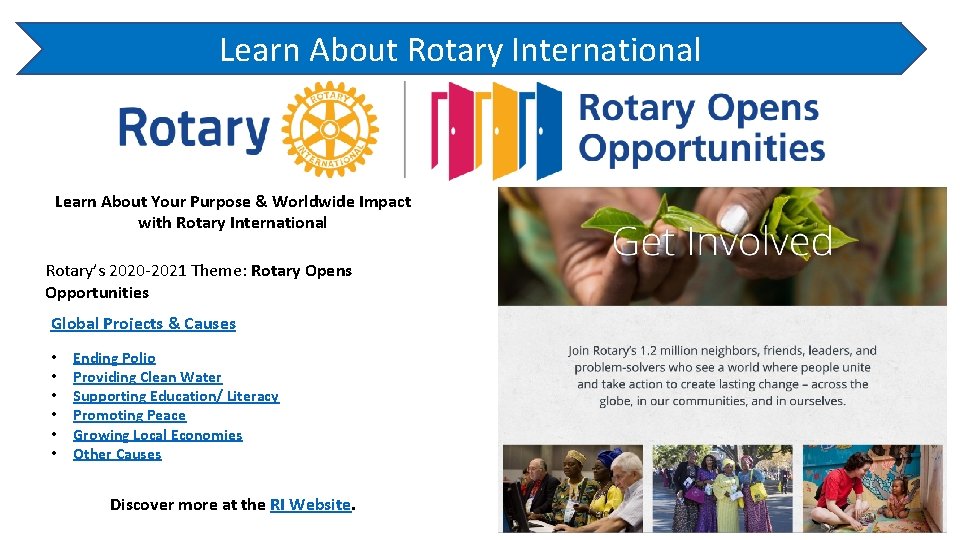 Learn About Rotary International Learn About Your Purpose & Worldwide Impact with Rotary International