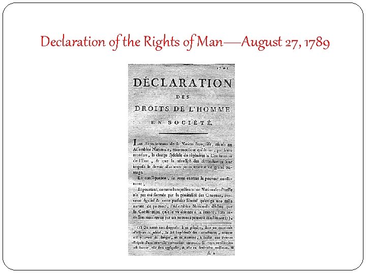 Declaration of the Rights of Man—August 27, 1789 