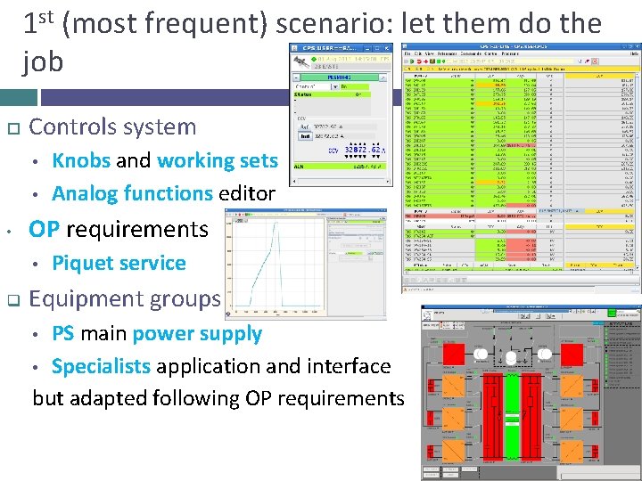 1 st (most frequent) scenario: let them do the job Controls system • •