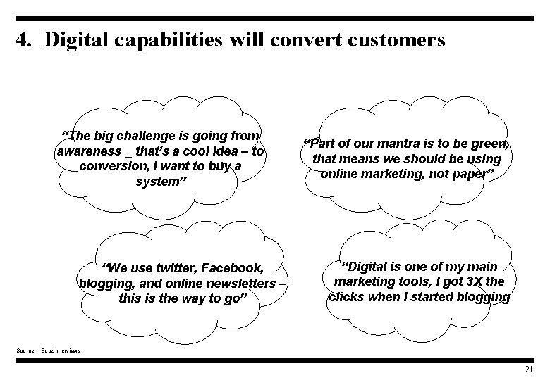 4. Digital capabilities will convert customers “The big challenge is going from awareness _