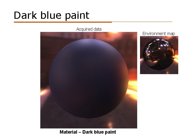 Dark blue paint Acquired data Material – Dark blue paint Environment map 