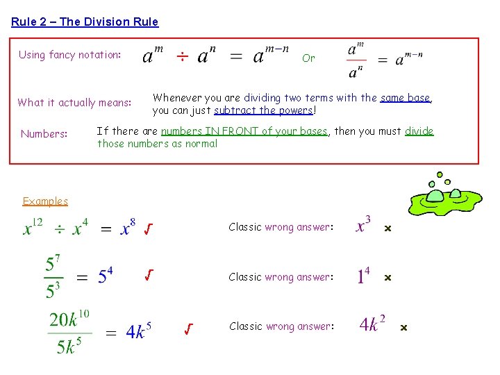 Rule 2 – The Division Rule Using fancy notation: Or Whenever you are dividing Rule 2 – The Division Rule Using fancy notation: Or Whenever you are dividing