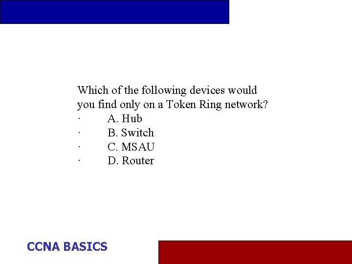 Which of the following devices would you find only on a Token Ring network?