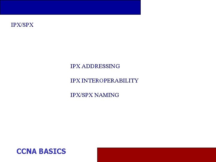 IPX/SPX IPX ADDRESSING IPX INTEROPERABILITY IPX/SPX NAMING CCNA BASICS 