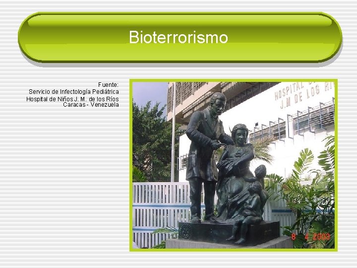 Bioterrorismo Fuente: Servicio de Infectología Pediátrica Hospital de Niños J. M. de los Ríos