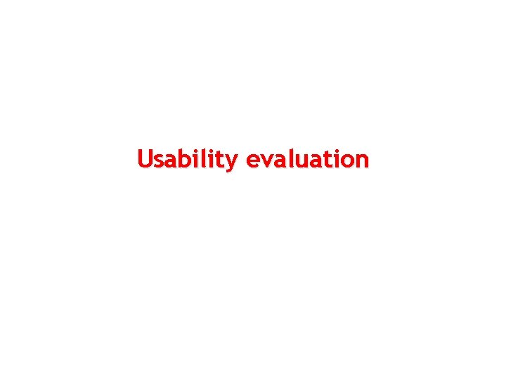 Usability evaluation 28 