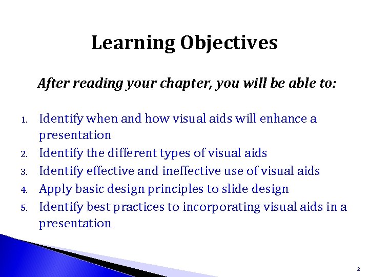 Learning Objectives After reading your chapter, you will be able to: 1. 2. 3.