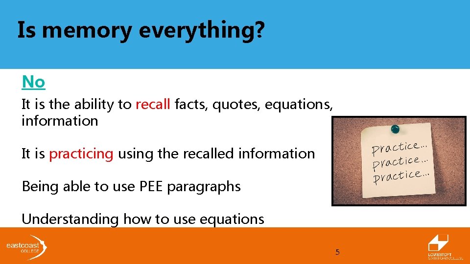 Is memory everything? No It is the ability to recall facts, quotes, equations, information Is memory everything? No It is the ability to recall facts, quotes, equations, information