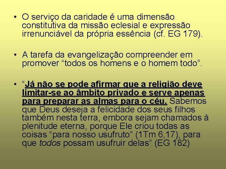  • O serviço da caridade é uma dimensão constitutiva da missão eclesial e