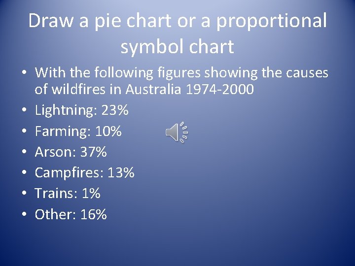 Draw a pie chart or a proportional symbol chart • With the following figures