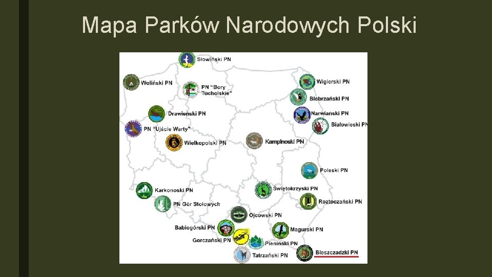 Mapa Parków Narodowych Polski 