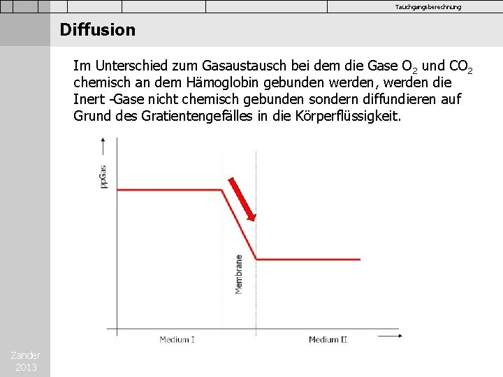 Tauchgangsberechnung Diffusion Im Unterschied zum Gasaustausch bei dem die Gase O 2 und CO