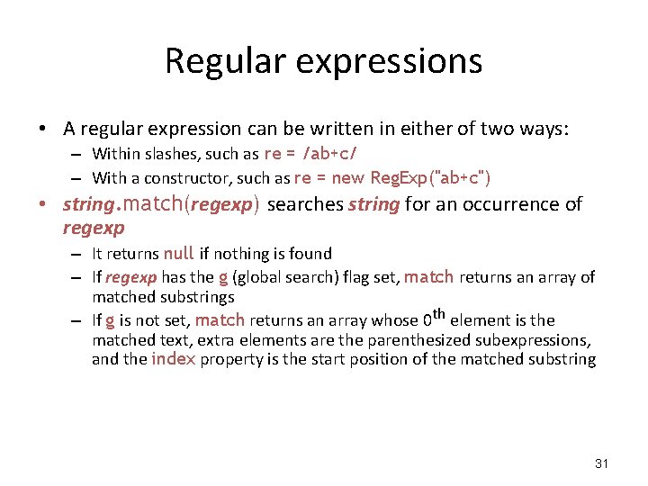 Regular expressions • A regular expression can be written in either of two ways: Regular expressions • A regular expression can be written in either of two ways:
