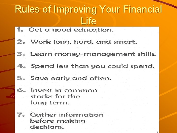 Rules of Improving Your Financial Life 