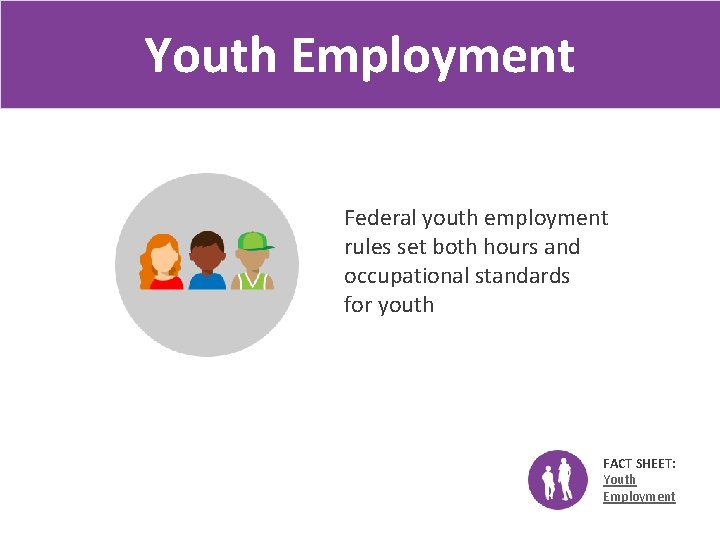 Youth Employment Federal youth employment rules set both hours and occupational standards for youth