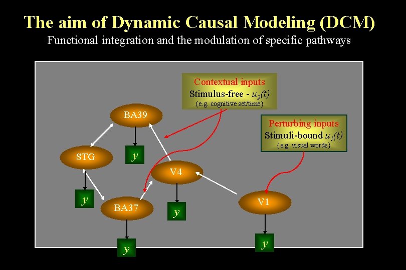 The aim of Dynamic Causal Modeling (DCM) Functional integration and the modulation of specific
