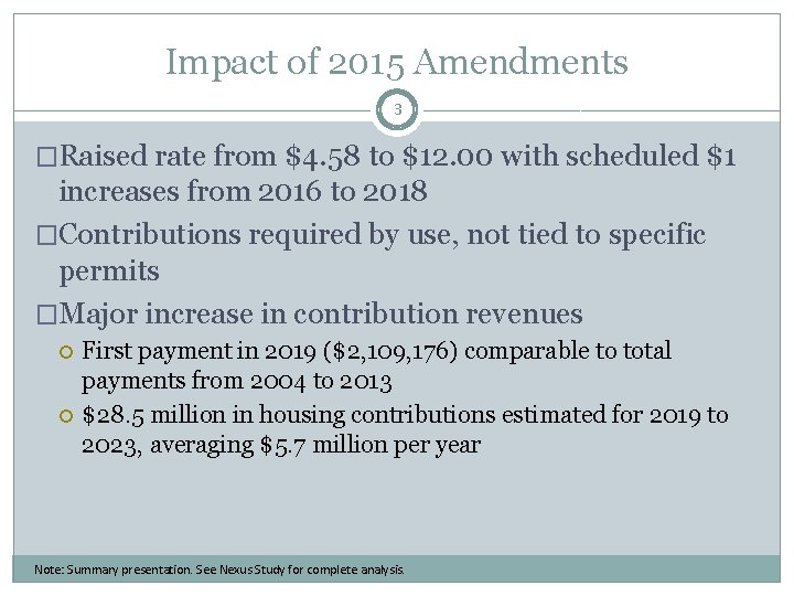 Impact of 2015 Amendments 3 �Raised rate from $4. 58 to $12. 00 with