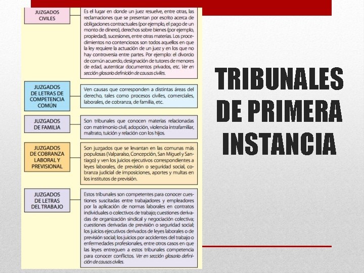 TRIBUNALES DE PRIMERA INSTANCIA 
