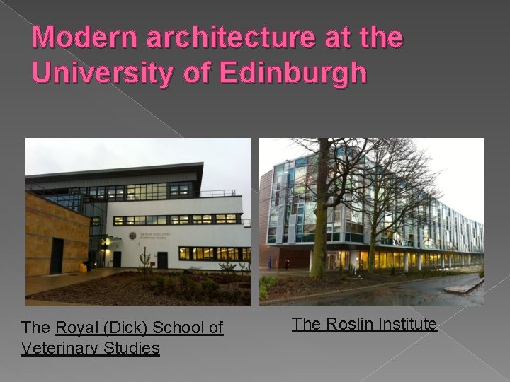 Modern architecture at the University of Edinburgh The Royal (Dick) School of Veterinary Studies