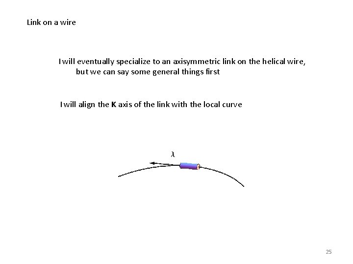 Link on a wire I will eventually specialize to an axisymmetric link on the