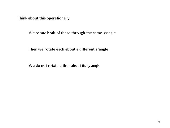 Think about this operationally We rotate both of these through the same f angle