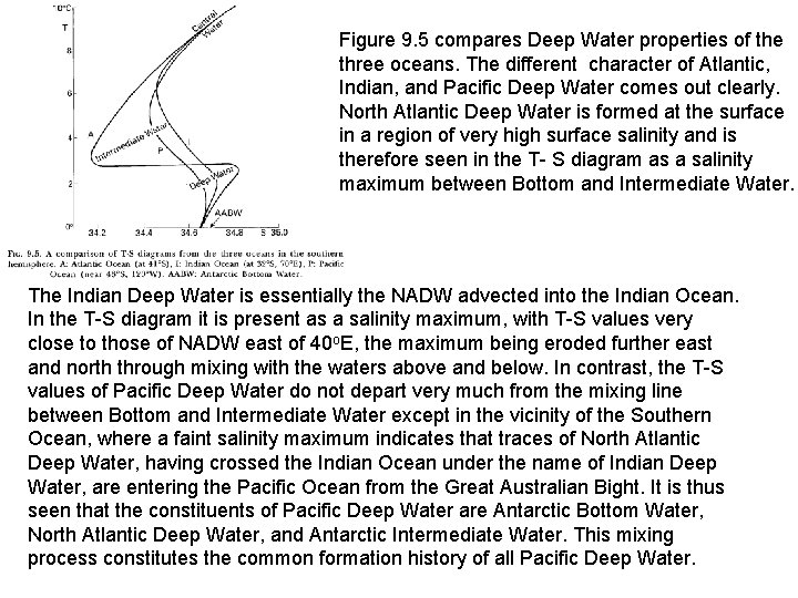 Figure 9. 5 compares Deep Water properties of the three oceans. The different character