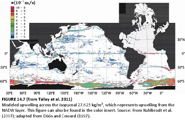 FIGURE 14. 7 (from Talley et al. 2011) Modeled upwelling across the isopycnal 27.