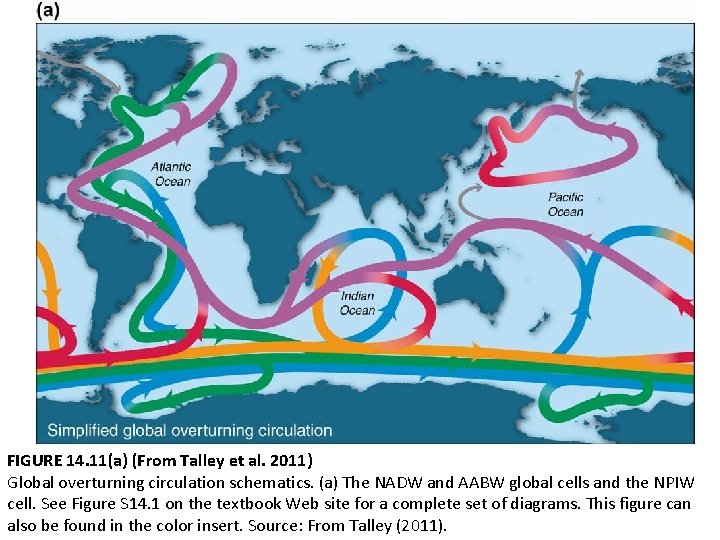 FIGURE 14. 11(a) (From Talley et al. 2011) Global overturning circulation schematics. (a) The