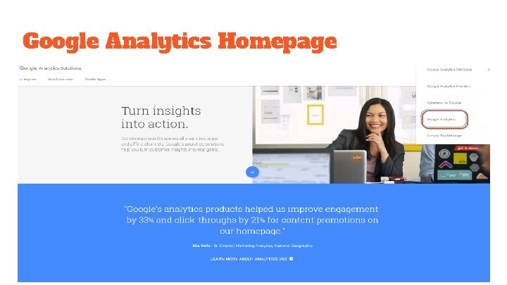 Google Analytics Homepage 
