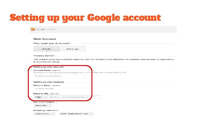 Setting up your Google account 