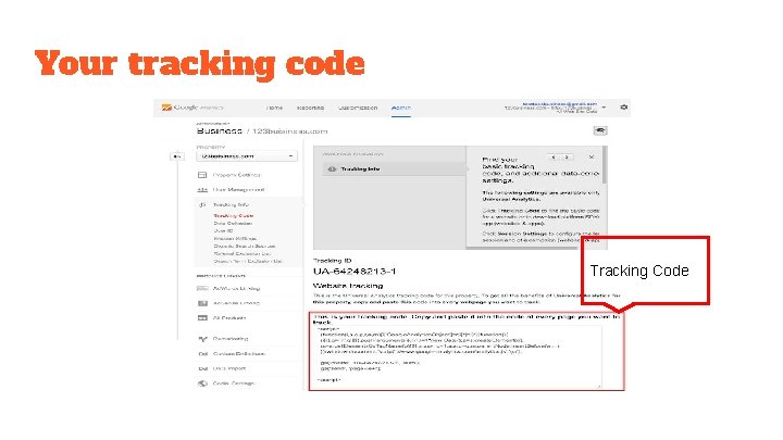 Your tracking code Tracking Code 